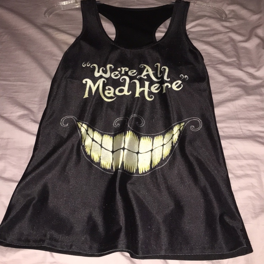 Black and white razor back tank top